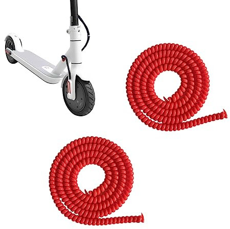 YQQXCY 2M Scooter Kabelschutz Spiral Kabelschlauch, für Ninebot G30 Max Kugoo M365 Xiaomi 1S Pro2 Mi3,E-Scooter Zubehör(Rot)