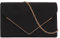 MilyaDE Damen Kunst Wildleder Clutch Abendtasche, Braut Handtasche Hochzeit Party Unterarmtasche Umhängetasche Schultertasche mit Schulterkette, Schwarz