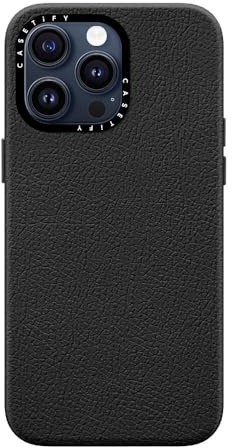 CASETiFY Pebbled Case for iPhone 15 Pro Max [Textured / 4.9ft Drop Protection/Compatible with Magsafe] - Jet Black