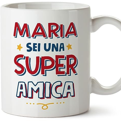 MUGFFINS Tazas Personalizadas para AMIGA - En Italiano - Sei Super - 11 oz / 330 ml - Regalo personalizable original y divertido