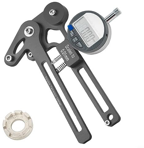 DAZZLEEX Medidor de tensión para radios de bicicleta, mecánico/electrónico para construcción y reparación de ruedas, aleación de aluminio duradera en negro-B
