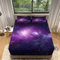 Generic Spannbettlaken Set 200x200cm Sternenhimmel und Galaxie Muster Spannbetttuch Weiche Atmungsaktiv Microfaser mit 2 Kissenbezug, Lila Spannbetttücher für bis 25-30 cm Matraze