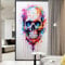 Bunte Totenkopf-Fensterfolie, hitzeblockierend, Vintage-Knochen-Graffiti, abstrakte Privatsphäre, Fensterdekoration, Glastürabdeckung, nicht klebende Fensteraufkleber für Badezimmer, Küche, 45 x 60 cm