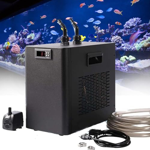 ZUMAHA Kommerzieller Aquarium-WasserküHler, 160 L/300 L/500 L Hydrokultur-WasserküHler, Intelligenter, Konstanter Aquarium-KüHler, Süß-/Salzwasser Mit Pumpe Und Schlauch,500L