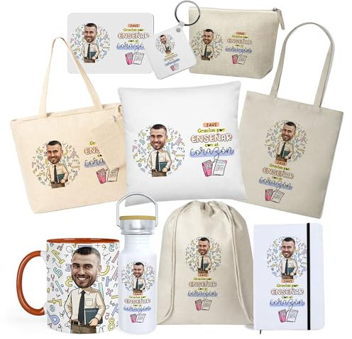 Kembilove Pack regalo profesora infantil | Pack regalo profesora | Regalos para profesoras de infantil | Taza personalizada | Regalos para profesoras