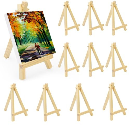 QINERSAW 10 PCS Petit Chevalet Triangle en Bois Petit Chevalet en Bois de Table Mini Chevalet Porte Menu Mini Chevalet Bois de Table Mini Chevalet de Table en Bois Mini Chevalet Menu Mariage