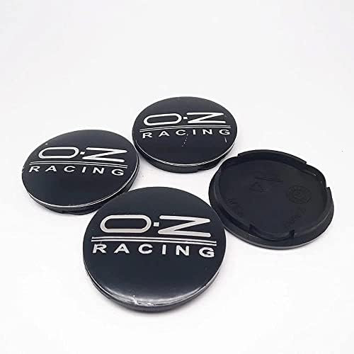 JDUYHS 4 Stück Nabendeckel Aufkleber für OZ Racing O.Z M582, 55mm, Nabenkappen Radnabenkappen Abdeckkappen Radnabenabdeckung Sticker, Wasserdicht Staubdicht Felgendeckel Zubehör,C Black2