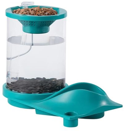 Kleines, Aquaponik-Aquarium, Büro-Aquarium, freistehende und leise Fischschale mit Filtersystem - Wasserschale, Aquaponik-Ökosystem für Zuhause, Wohnung, L