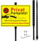SINMAO XL Parkverbotsschilder Privat mit Pfosten 35x25cm Aluminium mit Vorgebohrten Löchern, Privatparkplatz Schild Gelb für Private Parkplätze, Firmenparkplätze oder öffentliche Bereiche