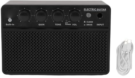 E-Bass-Combo-Verstärker, 10 W Subwoofer BT Wiederaufladbarer Verstärker Gitarrenverstärker für Live Outdoor Schwarz