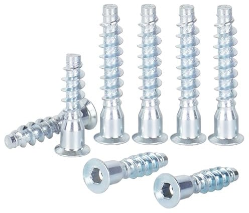 Qrity 20 Pièces Vis D'Assemblage M7x40mm Vis de Connexion, Vis à Six Pans Creux, Vis de Confirmation pour Meubles, Vis à Bois pour Une Connexion Stable