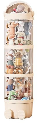 Stuffed Animal Storage Tube Stuffed Animal Tube Storage Soft Toy Storage Tube Space Saving Plush Toys Storage Organizer Transparent Stuffed Animal Zoo Storage With Lid Stuffed Toy Tube Storage