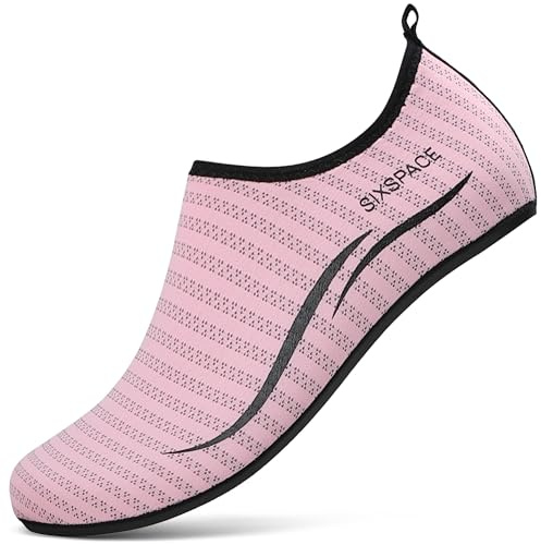 Sixspace Badeschuhe Damen Wasserschuhe Schwimmschuhe Männer Frauen Strandschuhe Barfußschuhe für Strand Pool Meer Wassersport(Pink 41 EU)