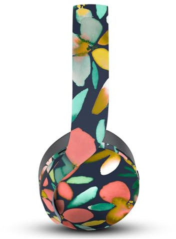 Head Case Designs Offizielle Ninola Farbige Blumenblaetter Gruen Gemischt Vinyl Haut Aufkleber Abziehbild Abdeckung kompatibel mit Sony PlayStation PS Pulse 3D Headset