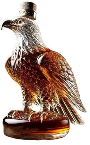 Adler-Whiskey Flasche, lustige Whisky-Adler-Flasche, Weißkopfseeadler-Whiskey Flasche, Whisky-Adler-Glaskaraffe, elegante Bourbon-Karaffe mit Stopfen, für Feiertage, Familien, Heimdekoration(A)
