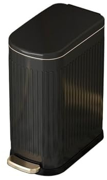 Poubelle Poubelle de Cuisine étroite avec Couvercle à Fermeture Douce et pédale en Acier Inoxydable poubelles de Cuisine(Noir)