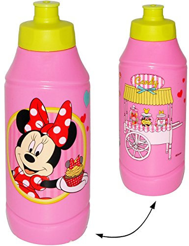 alles-meine.de GmbH Trinkflasche/Sportflasche - auslaufsicher - Minnie Maus - aus Kunststoff - 400 ml - für Kinder Kunststoffflasche - 0,4 Liter/Flasche - Plastik - Mädch..