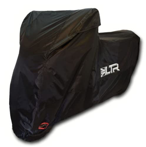 LTR Motorbike Cover | 420D Waterproof Rain Motorcycle Covers for Outdoor Scooter Storage | Thicker Heavy Duty Vented Bike Accessories Black| Large, X Large, XX Large (XL)