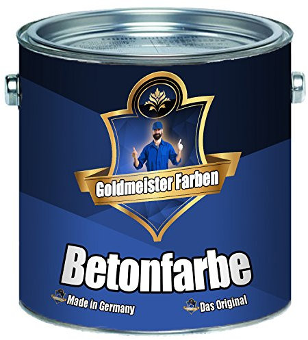Goldmeister Farben Betonfarbe Bodenfarbe Fassadenfarbe hochelastische Kunststoffbeschichtung Abrieb-, Wetter- und Chemikalienbeständig Stein Zement Putz Beton Mauerwerk (10 L, Betongrau (RAL 7023))