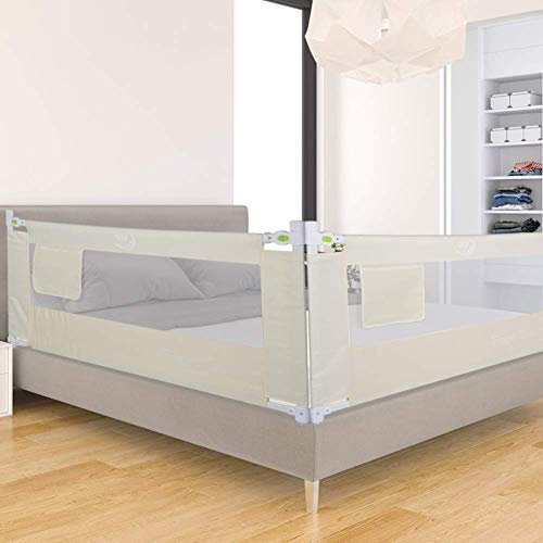 Barreras Cama Niños, Barrera de Seguridad Plegable Ajustable para Cama Infantil, Rejilla para Cuna de Bebé Rejilla para Protección Contra Caídas Riel de Barandilla Cama Transpirable 1,8 m