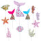 Meerjungfrau Cake Topper Glitzer Ocean Kuchendekoration Meerjungfrau Schwanz Kuchen Topper für Geburtstagsfeier, Babyparty und Hochzeitsfeier Lieferungen und Dekorationen 55 Stücke