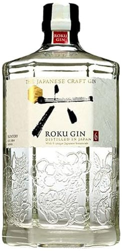 Roku Gin 1 Litro | Gin Artigianale Giapponese | 6 Botaniche Giapponesi Suntory | 43% Vol. 1000ml