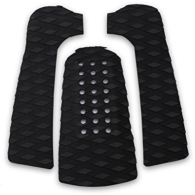 OKBY Surfboard Pad -3Pcs Surfing Surfboard Anti-Rutsch-Traktionspad Tailpad Deck Grip(Schwarz)