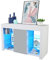 Artist Hand White Sideboard Cabinet, 94CM Modern White Gloss Sideboard Storage Cabinet, Wooden Cupboard Display Cabinets With LED Lights 4 Glass Shelves For Dining Room Living Room