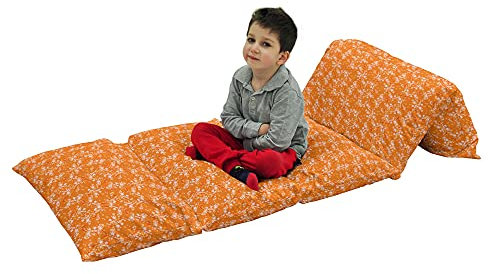 ABAKUHAUS Blumen Bodenkissenbezug, Vivid-Blüte Frühlings-Baum, Nickerchen Matte Bedruckte Stoffhülle für 5 Kissen, 225 cm x 92 cm, Orange Flieder
