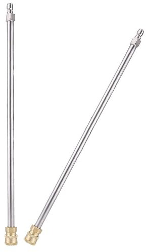 Ruolin Varita de Extensión de Lavadora a Presión 2 Unidades, 33 cm Kit de Varilla de Extensión 4000 PSI con Conexión Rápida de 1/4 para El Hogar Jardín Lavado de Agua de Coche