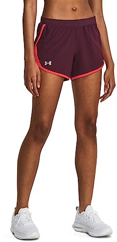 Under Armour Damen Fly by 2.0 Running Shorts, (601) Dark Maroon/Beta/Reflective, S