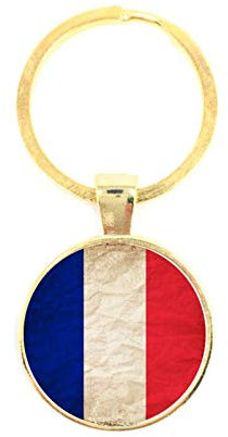 Porte-clés Verre - Drapeau France, golden/e