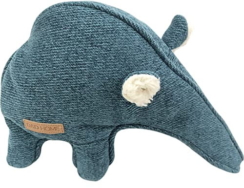D&D Home, Liz Chenille-Spielzeug, 27 x 18 cm, Blau, Füllung 100% Polyester, feine Verarbeitung, Pelzohren, mit Quietschspielzeug im Trompe für noch mehr Spielspaß, für Hunde