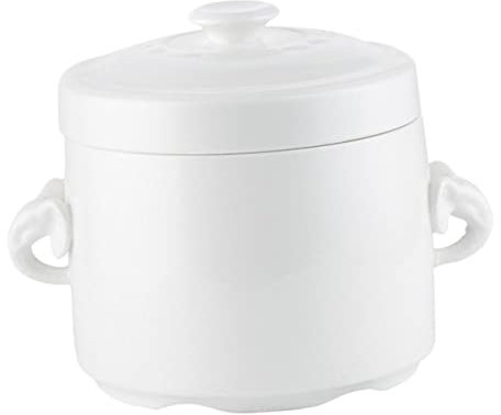 Anneome 1 Pc Ceramic Stew Pot Dishes Ramen Bowl with Lid Soup Pot Stew Pan Stewing Bowl with Tureen Kitchen Steaming Pot Egg Bowl Mini Ceramics Individual White Bird's Nest Cup