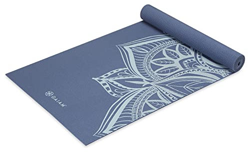 Gaiam Yoga Mat, Non Slip Exercise Mat for All Types of Yoga, Pilates and Floor Exercises, 5mm Thick 24x68, High Tide Point