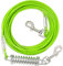 Green Upgraded Dog Tie Out Cable Leash with Spring, 360° Metal Swivel Hooks, Yard Steel Wire Dog Cable with Durable Superior Clips for Outside Lead (3m)