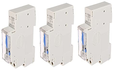 Zeitschaltuhr 3 Stück 96 analoge Schaltsegmente 15 Minuten Mechanischer Zeitschaltuhr Steckerschalter 24 Stunden Din Rail Timer Relais 220V