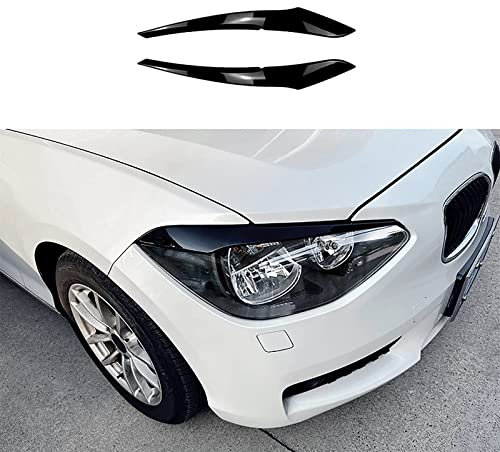 YOLIAN Auto-Scheinwerfer-Augenbraue für BMW 1 Series F20 F21 2011-2014, Augenbrauen-Abdeckungs-Ordnungsaufkleber, Aufkleber-Augenlid, Auto-Fahrzeug-Umbau, Auto-Styling,B-Glossy Black