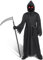 Spooktacular Creations Costume da bambino unisex nero da mietitore con guanti, falce, occhiali luminosi per ragazzi, inquietante costume da fantasma per Halloween Grande (10-12 anni)