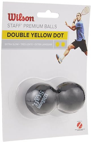Wilson Squash-Ball, Staff, 2 Stück, Gelb II, Schwarz, WRT617600 (Packung mit 2)