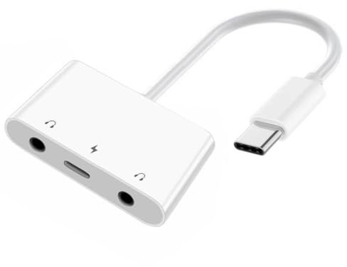 chenyang 3 in 1 USB C auf 2 3.5mm Audio AUX & Mikrofon Soundkarte Adapter mit PD 15W Ladung für Laptop Tablet Telefon