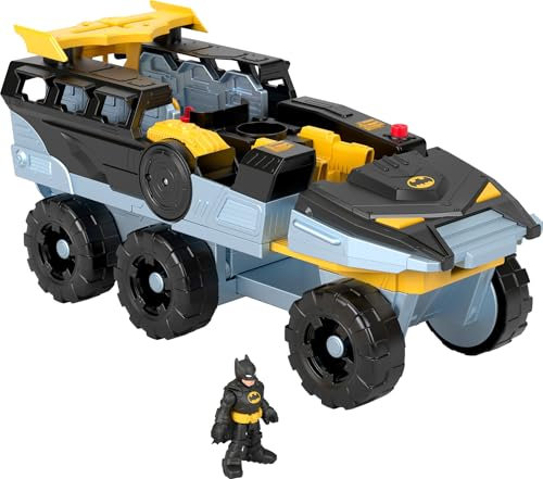 Fisher-Price Imaginext DC Super Freunde Batman Spielzeug Verwandlungs-Bat-Tank mit Lichtern Geräuschen Figur & Projektilen für Kinder im Kindergartenalter ab 3 Jahren, HVY04