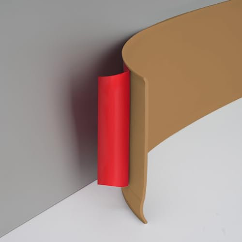 Kyaoayo PVC Weichsockelleiste, Fussleisten, Sockelleiste, Selbstklebende Abschlussleiste Aus PVC, Flexible Skirting Board Trim,für Küche,Bad,Wohnzimmer,für Eine Räumliche Wirkung (12M × 10CM, Braun)