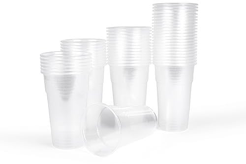 Inoverse 2000 Stück Plastikbecher Trinkbecher, 0,3 L Transparent Ausschankbecher, Partybecher Kunststoff, Plastik Becher, Partygeschirr, Bierbecher, Wasserbecher