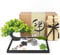 Artcome Japanischer Zen-Sandgarten für den Schreibtisch, Zuhause, Büro-Schreibtisch-Zubehör, handgefertigtes rechteckiges Tablett für Meditationstherapie, achtsames Entspannungs- und