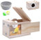 BREUAILY Sittich-Nistkasten mit transparentem Wellensittich, Brutkasten, Sitzstange, Holz, Sichtfenster - Lovebirds, Nymphensittiche, Wellensittiche