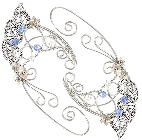 1 Paar Blatt Elfen Ohrclip Ohrringe Handgefertigte Feen Ohren Manschetten FüR Frauen Ideal FüR Halloween Cosplay Hochzeiten Feenpartys Geschenkideen