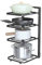 Felenny 4-Tier Pots and Pans Organiser Rack Adjustable Pot Rack Free Standing Pot and Pan Rack Organizer Cabinet Under Sink Pot Pan Rack, Baking Tray Storage and Organiser, Black