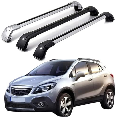 DachträGer RelingträGer für ncore OPEL Mokka x, Dachgepäckträger Dachträger Querträger Aluminium Diebstahl-Bars Auto Zubehör 2 Stück,Silver