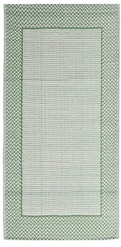 vidaXL Outdoor Teppich Doppellagiges Jacquard-Muster Balkon Terrasse Garten Außenteppich Balkonteppich Gartenteppich Terrassenteppich Grün 80x150cm PP